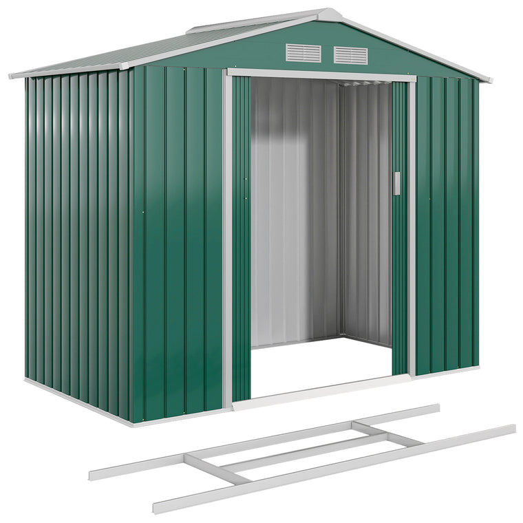 7' x 4' x 6' Metal Storage Shed with Double Doors