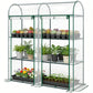 3 Tier Mini Greenhouse, Portable Greenhouse with 2 Roll-up Doors, 56.3" x 18.1" x 64.6", Clear
