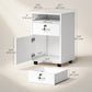 24" Vertical Filing Cabinet with Lockable Drawer, Mobile File Cabinet with 2 Keys, Wheels for Home Office, White
