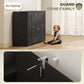 Sideboard Buffet Cabinet, Farmhouse Coffee Bar Cabinet with Door Shelves, Adjustable Shelves, Drawer, Barn Doors, Black