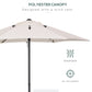 6.6FT Patio Umbrella, Outdoor Parasol with 6 Solid Ribs, Cream White