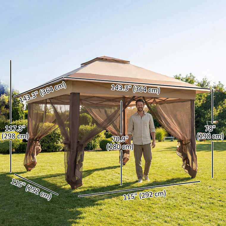 12' x 12' Foldable Pop-Up Party Tent with Steel Frame