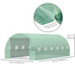 19.7' x 9.8' x 6.6' Large Walk-in Greenhouse Garden Plant Seed Growing Tent Tunnel Shed with Windows and Door Green