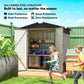 6.5' x 4' Metal Garden Shed with Lockable Doors - Light Grey