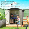 6.5' x 4' Metal Garden Shed with Lockable Doors - Light Grey