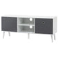 Modern TV Stand Cabinet with Foldable Drawers and Shelves for Living Room, Bedroom, White