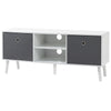 TV Stand Cabinet with Foldable Drawers - White