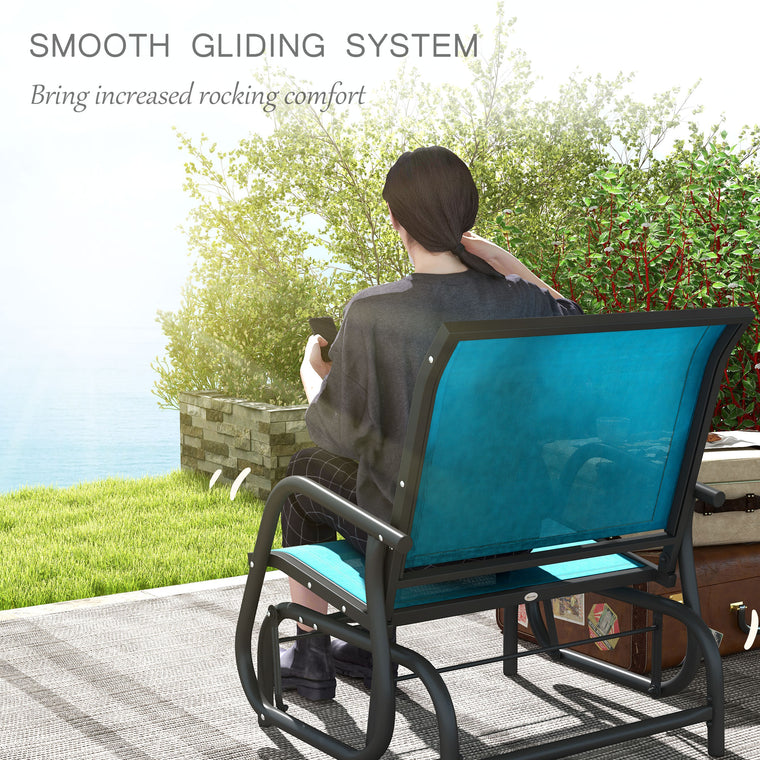 Glider Chairs with Mesh Seat and Metal Frame - Blue
