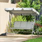 3-Seater Outdoor Swing Chair, Patio Swing, A Frame Porch Swing with Canopy, Garden Hammock Glider Bed, Light Grey