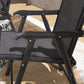 2-Piece Folding Chair Set for Relaxing on Patio Balcony Garden, Comfortable Outdoor Furniture with Armrests, Dark Grey