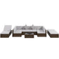 9 Pieces Wicker Patio Furniture Set with Cushion, Light Grey