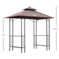 8' x 5' Grill Gazebo Double Tiered Tent Pavilion Grill Canopy Garden Sun Shade with 2-Tires Shelf
