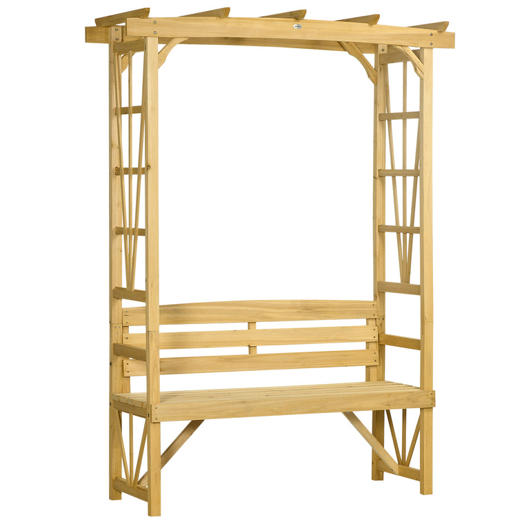 Light Brown Wooden Bench for Climbing Plants