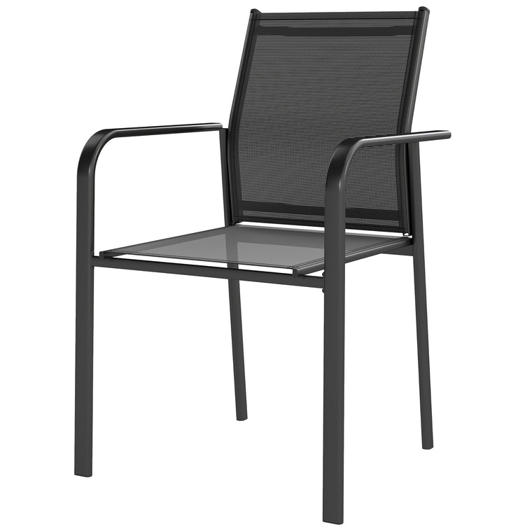 4-Piece Stackable Dining Chair Set with 20" Deep Seat