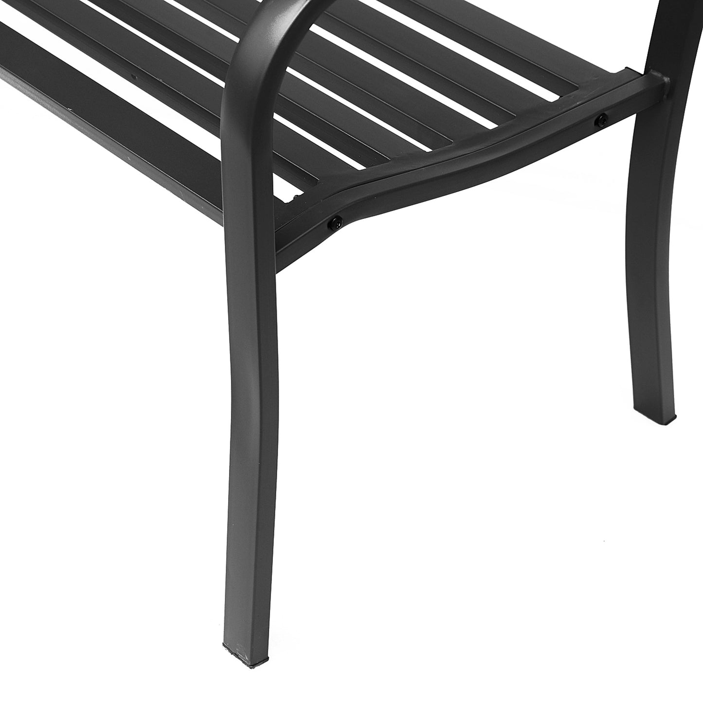 50" Garden Bench Outdoor Loveseat with Vintage Bird Pattern Cast Metal