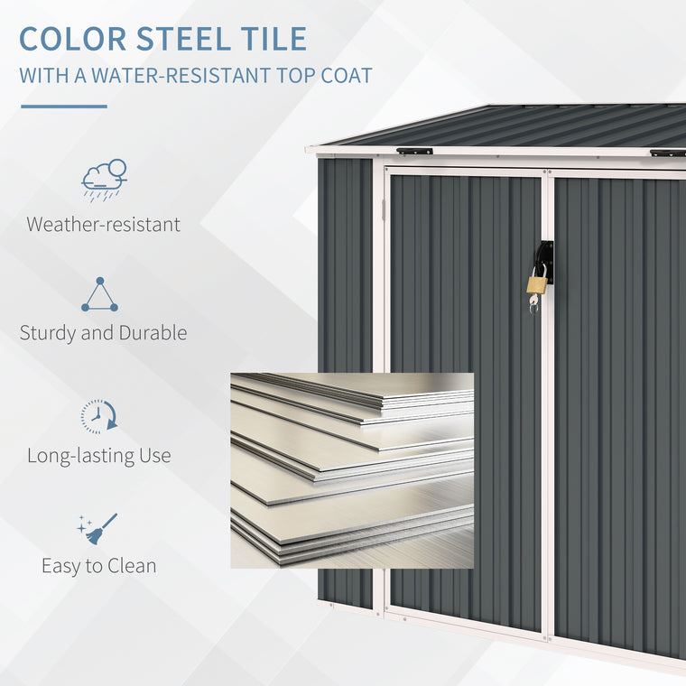 5' x 3' Garbage Bin Shed with Double Doors and Openable Lid