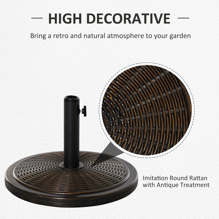29 lb Black Cement Offset Umbrella Base for 1.4-1.9" Poles