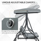 Convertible Patio Swing Bed with Canopy and Cushions, 3 Seater Porch Swing for Outdoor, Backyard, Garden, Beige
