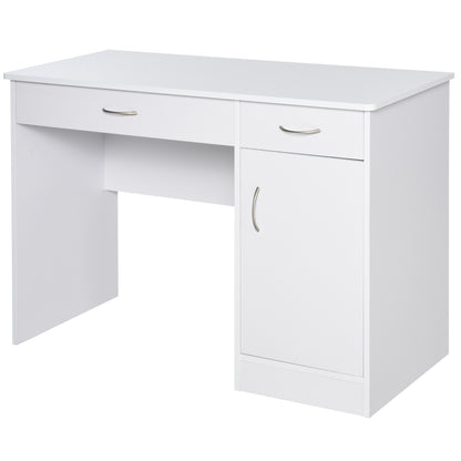 Computer Desk with Storage Drawers and Cabinet - White