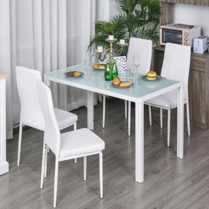5-Piece Glass Dining Table and Chairs Set