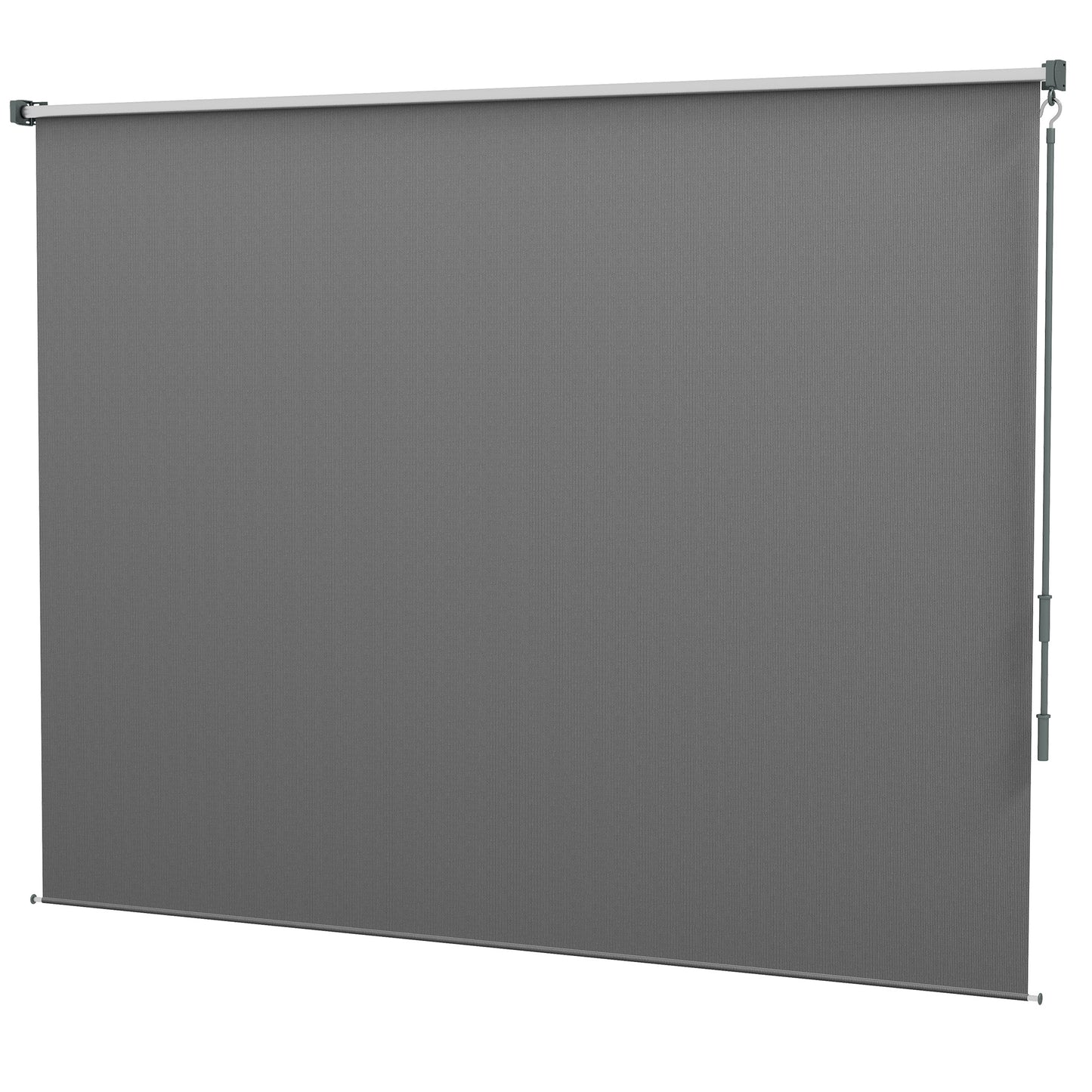 Patio Door Blinds, Outdoor Roller Shades, Cordless Roll Up Shade for Porch Gazebo, Light Grey