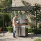 7' x 5' Garden Grill Canopy, BBQ Grill Gazebo Tent with Steel Frame and Hooks, Outdoor Sun Shade, Black