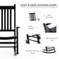 Wooden Porch Rocking Chair Outdoor Patio Rocker Garden Single Leisure Reclining Seat Armchair Black
