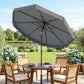 8.5 ft Outdoor Market Table Umbrella, Round Patio Umbrella with Tilt and Crank for Garden, Backyard, Deck, Dark Grey