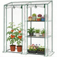 Mini Greenhouse, Portable Greenhouse with 3 Shelves, 2 Roll-up Doors, 56.3" x 17.7" x 59.4", Clear