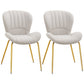 Dining Chairs Set of 2, Modern Accent Chair with Cushioned Backrest, Upholstery for Living Room, Cream White
