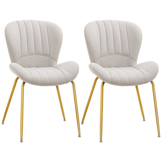 Upholstered Dining Chairs Set of 2 - Cream White