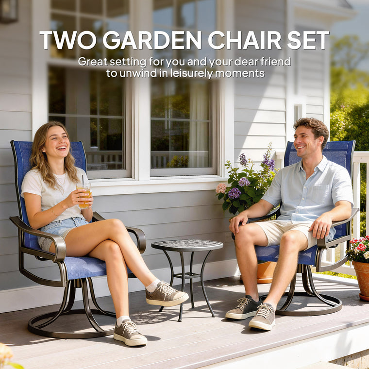 2-Piece 360-Degree Swivel Rocking Dining Chair Set