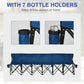 6 Seat Folding Camping Chair with Cup Holder and Carrying Case for Camping, Picnic, Sports Events, Blue