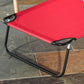 Folding Chaise Lounge Chair, Reclining Beach Tanning Chair with Face Hole, Pillow, 4-Position Adjustable Lay Flat Sun Lounger, Steel Frame for Outdoor Patio Pool, Red