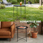 18" Outdoor Side Table with Removable Tray and Folding Legs, Indoor Outdoor for Balcony, Porch, Black