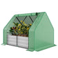 Steel Outdoor Raised Garden Bed with Greenhouse,Cover, Roll Up Door, Dual Use, 50"x37.4"x36.2", Green