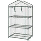 3 Tier Mini Greenhouse, Portable Outdoor Flower Stand with Shelf Clips, Indoor Greenhouse with Plastic Cover and Steel Frame, Transparent, 27" x 19" x 49"