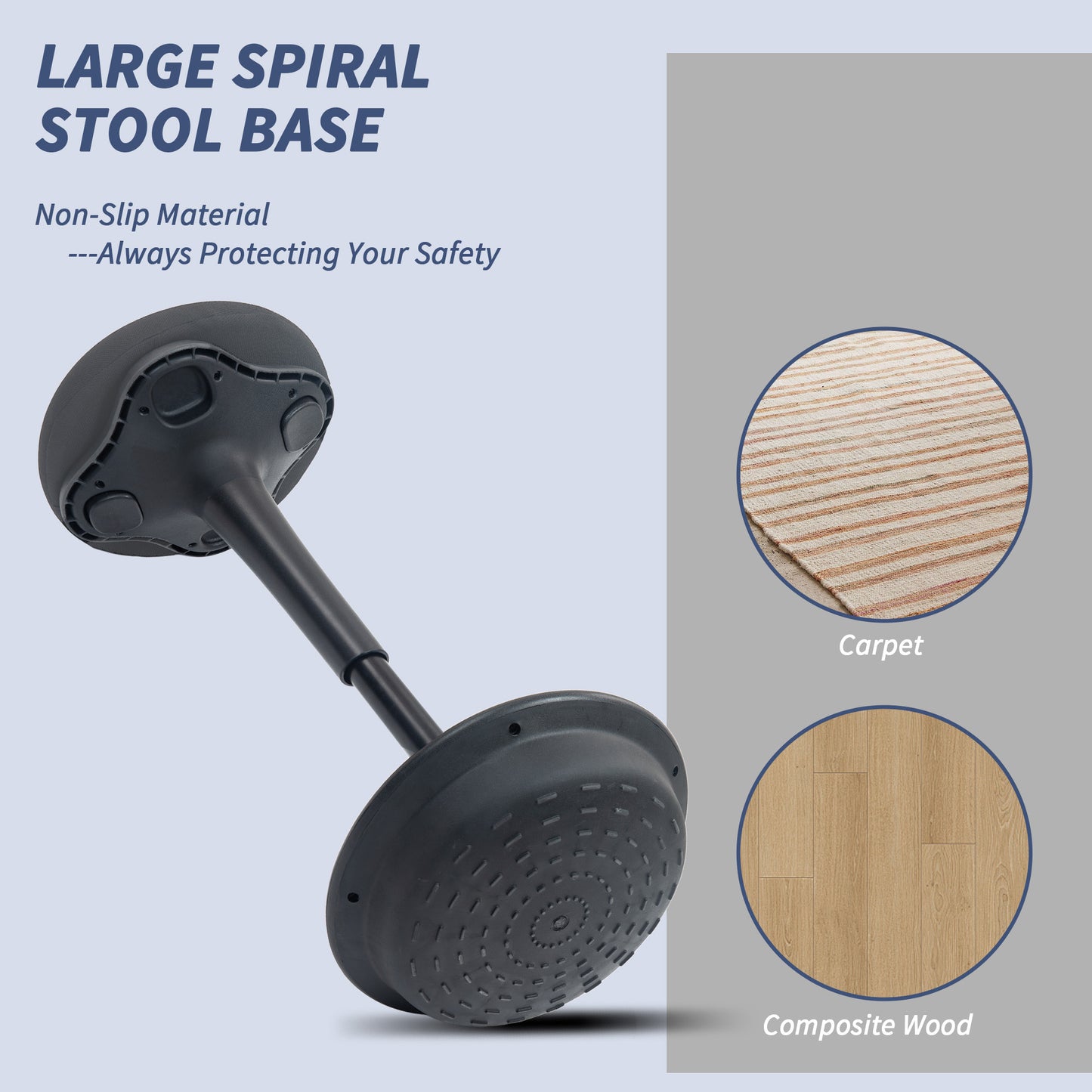 Swivel Standing Desk Chair, Backless Wobble Stool Chair, Adjustable Active Ergonomic Standing Stool with Rocking Motion