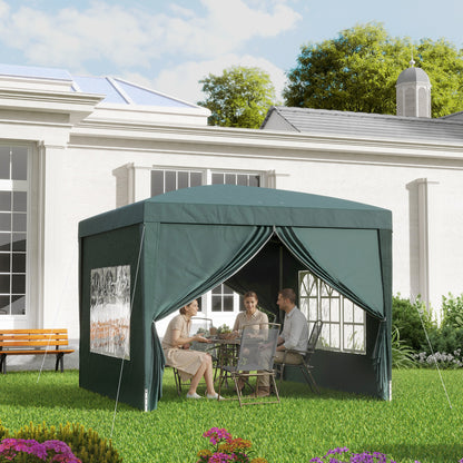 10' x 10' Dark Green Pop-Up Party Tent Gazebo with Carry Bag