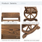 Wooden Wagon Wheel Bench Rustic Design 2 Seater Garden Outdoor Chair High Back Loveseat