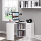 180° Rotating Home Office Corner Desk Storage Shelf Cabinet White