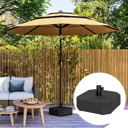 17.7" x 17.7" x 9.8" Black Square Umbrella Base
