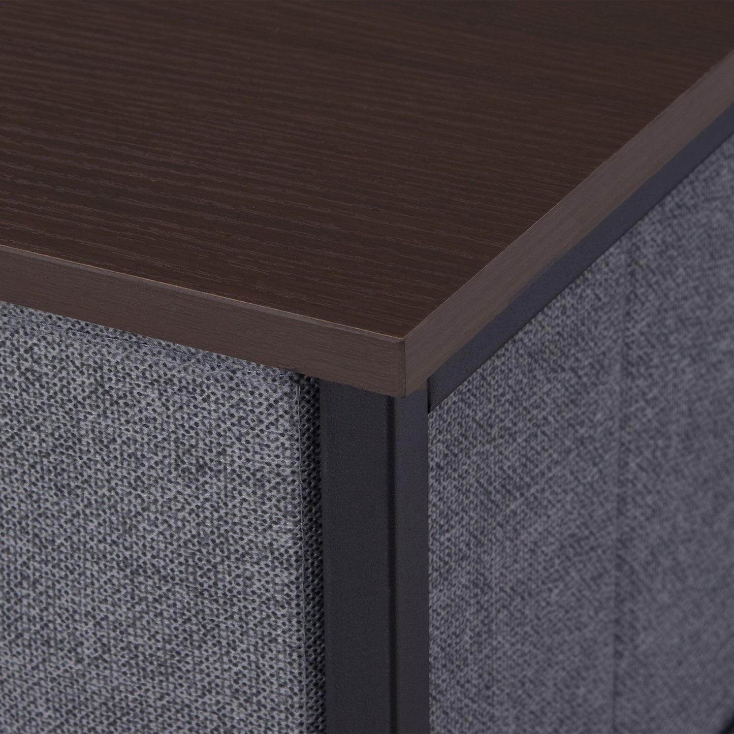 Dresser with 7 Drawers, Chest of Drawers with Metal Frame, Fabric Dresser for Living Room, Dark Grey
