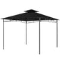 10' x 10' Gazebo, Soft Top Outdoor Gazebo with 2-Tier Roof, Metal Frame, Black