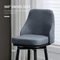 Extra Tall Bar Stools Set of 2, Modern 360° Swivel Barstools, Dining Room Chairs with Steel Legs Footrest, Charcoal Grey