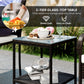 3 Piece Wicker Patio Furniture Set with Stackable Chairs, Washable Cushion, Tempered Glass Top, for Backyard, Brown