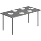 65" x 31.5" Outdoor Dining Table for 6, Metal Rectangular Patio Dining Table with Metal Slatted Top
