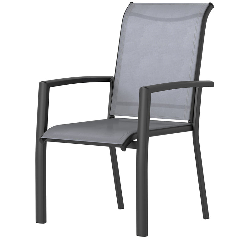 Stackable Dining Chairs with Breathable Mesh, Set of 4