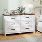 Wide Dresser for Bedroom with 6 Drawers Storage Chest of Drawers for Living Room, Closet, Laundry, Entryway
