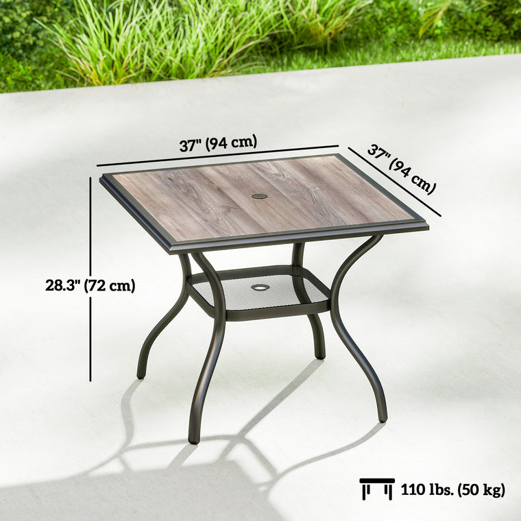 Square Dining Table for 4 with Faux Wood Top